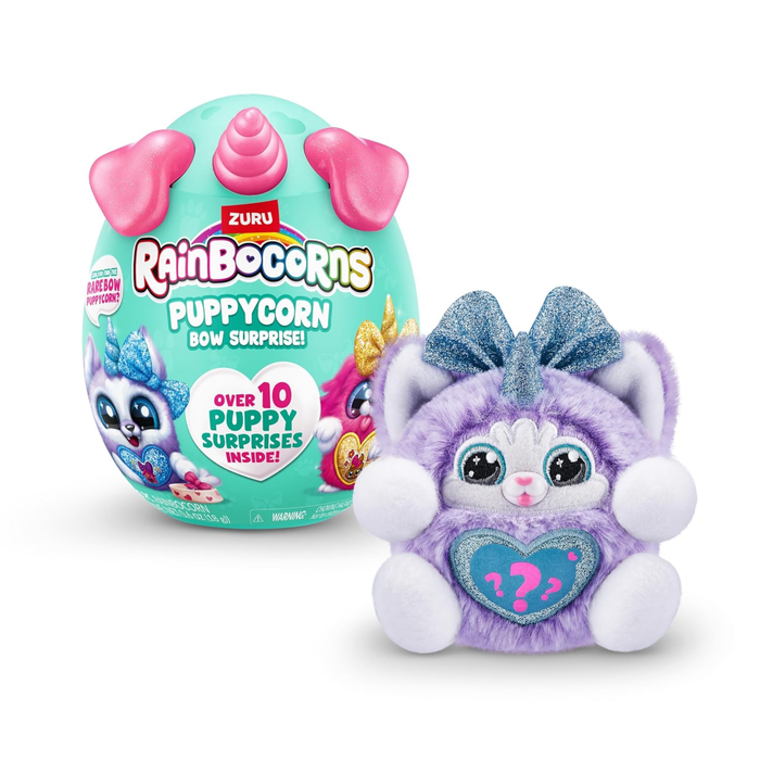 Rainbocorns Puppycorn Bow Surprise Series 3 – Rufus the Husky Plush with 5 Surprise Layers & Slime