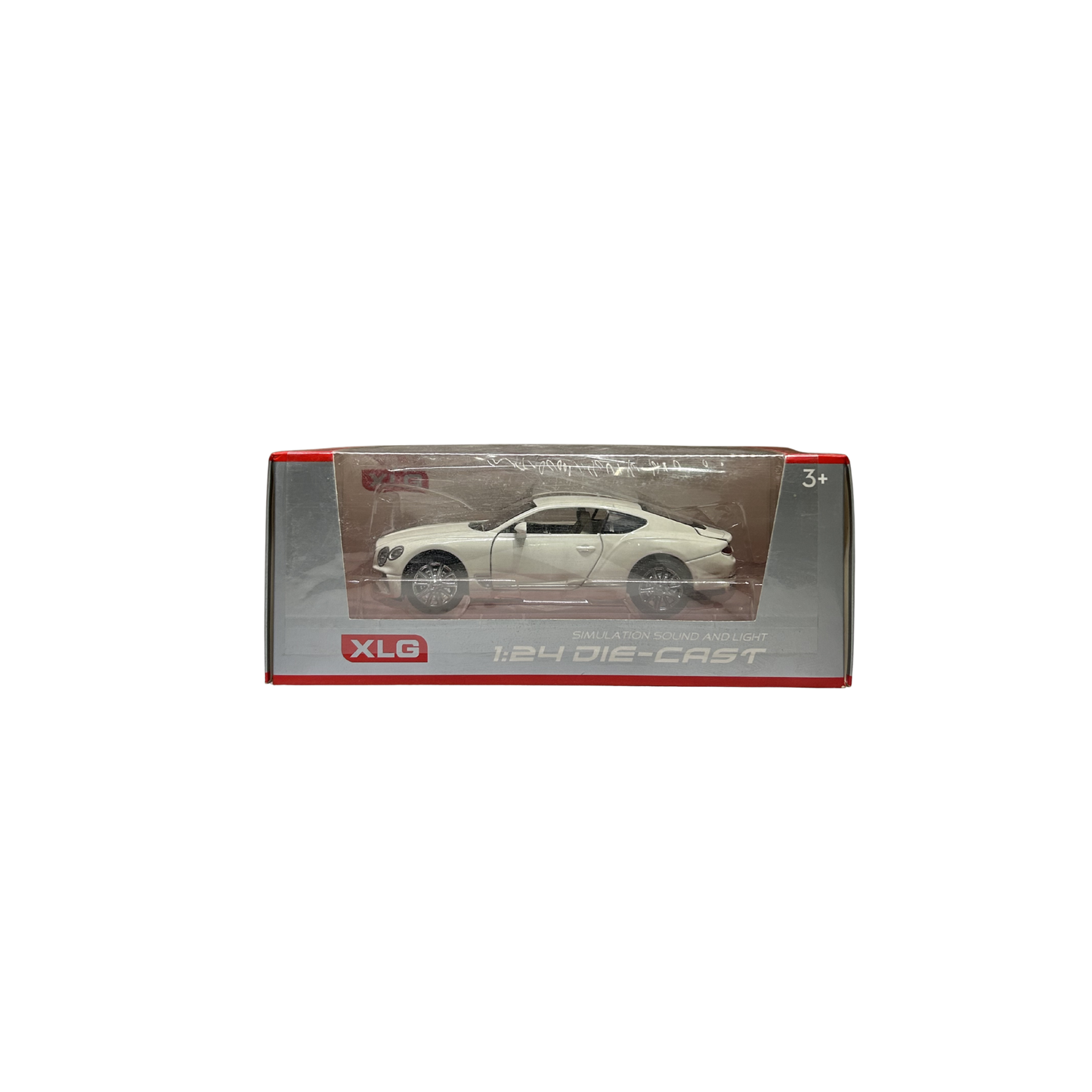 Luxury White Sports Coupe 1:24 Scale Die-Cast Model Car with Sound & Light Effects