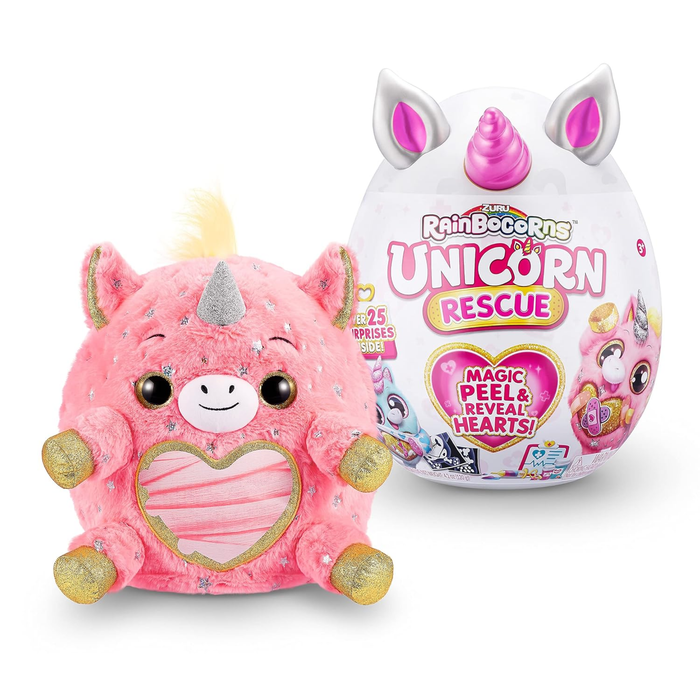 Rainbocorns Unicorn Rescue Surprise DJ Unicorn – Giant Plush Egg with 25+ Surprises & Collectible Accessories