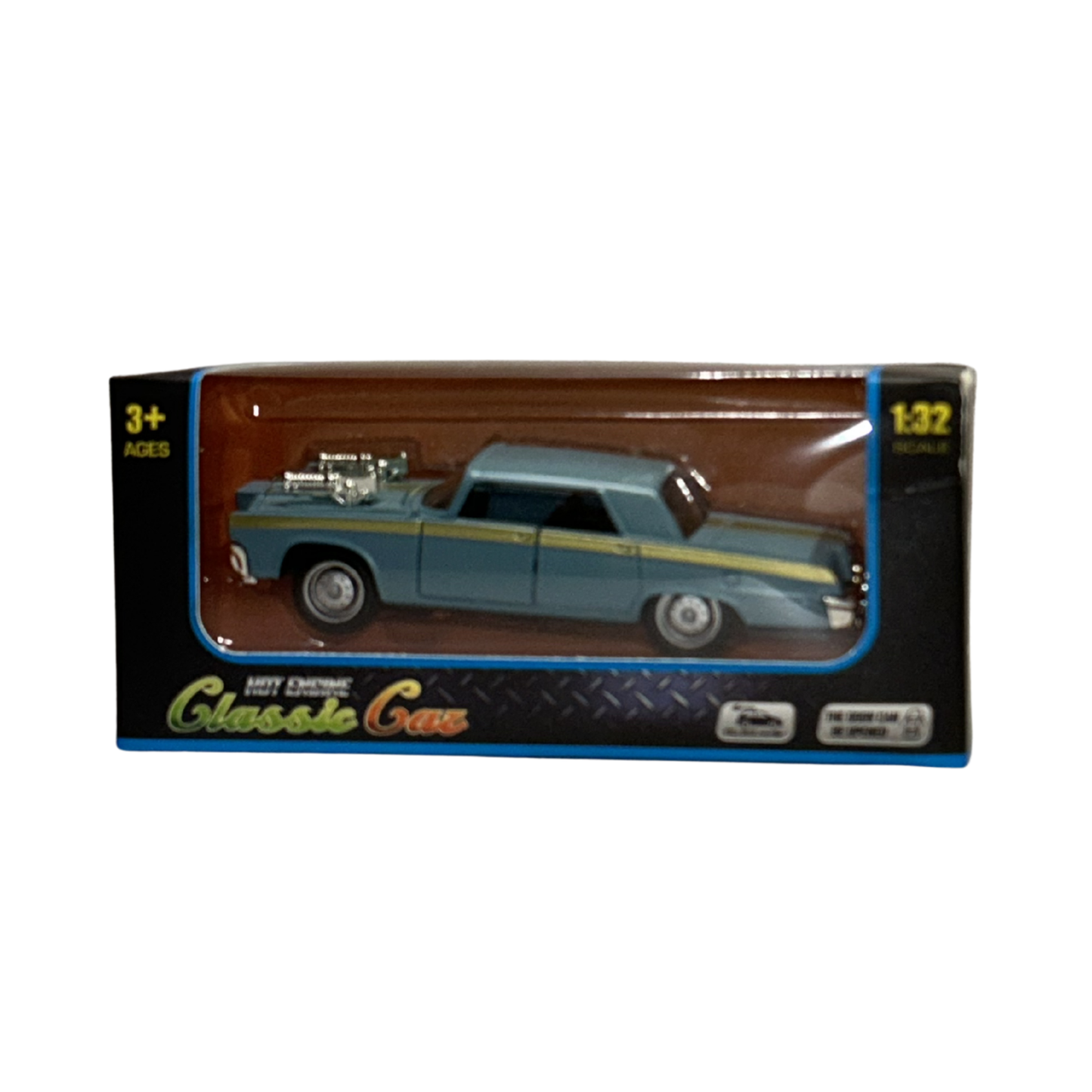 Classic Vintage Die-Cast Car Model 1:32 Scale – Blue Collectible Retro Car