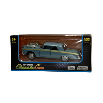 Classic Vintage Die-Cast Car Model 1:32 Scale – Blue Collectible Retro Car