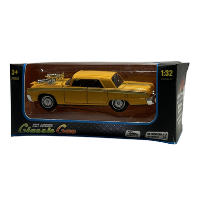 Yellow Hot Rod Classic Die-Cast Car Model 1:32 Scale for Kids & Collectors