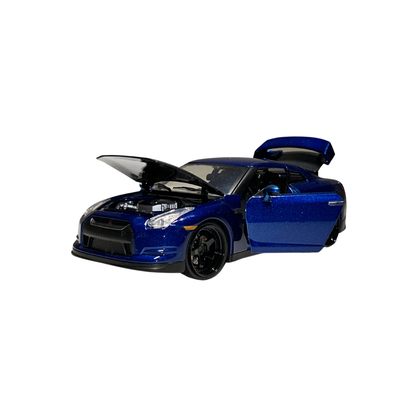 Brian's Nissan GT-R R35 Fast & Furious Die-Cast Car Model – Blue Collectible Sports Car Toy