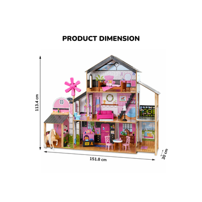 KidKraft Countryside Windmill Farm House Dollhouse Playset