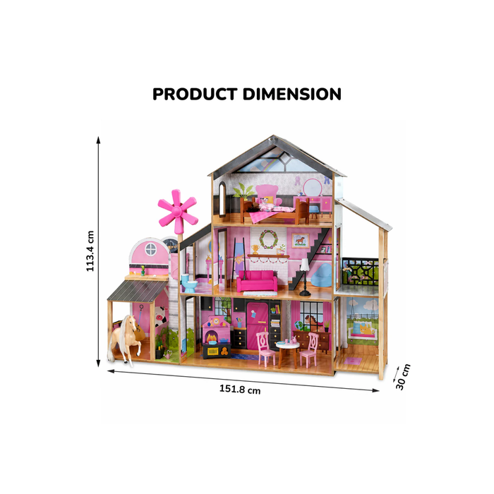 KidKraft Countryside Windmill Farm House Dollhouse Playset