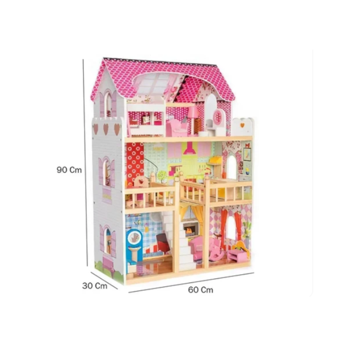 Sweetheart Manor Wooden Dollhouse Playset