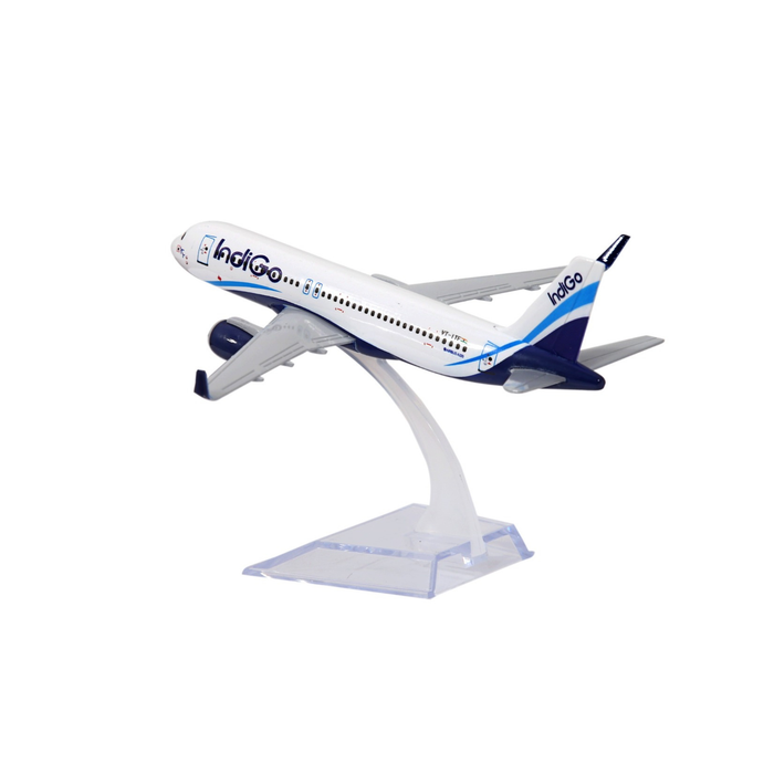 IndiGo Die-Cast Airplane Model with Display Stand