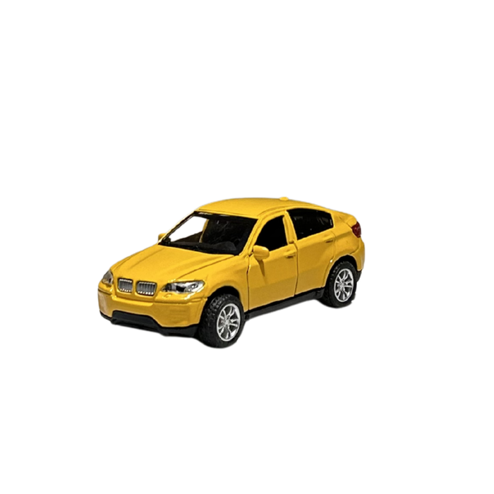 Yellow Die-Cast SUV Toy Car – Alloy Vehicle Model with Opening Doors for Kids