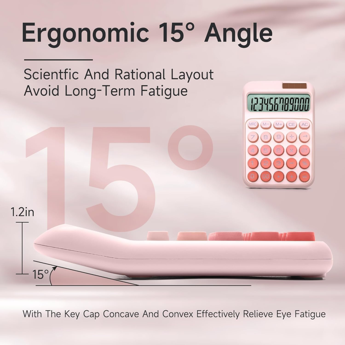 Karuida 12-Digit Basic Desktop Calculator – Trendy Pink, Stylish & Efficient