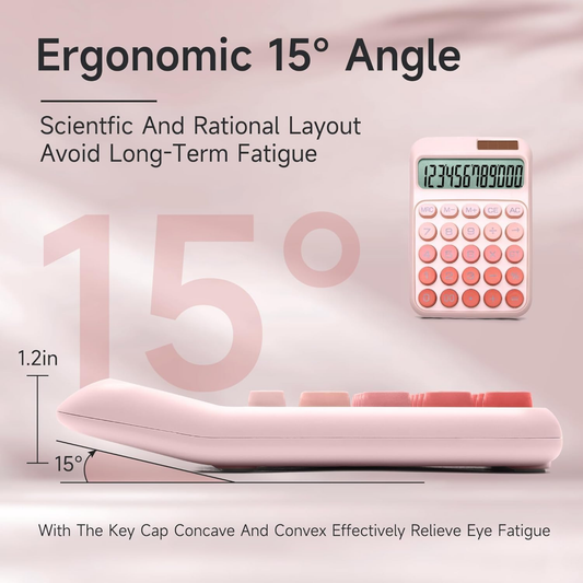 Karuida 12-Digit Basic Desktop Calculator – Trendy Pink, Stylish & Efficient