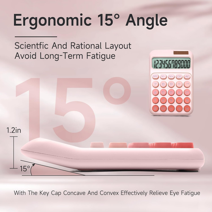 Karuida 12-Digit Basic Desktop Calculator – Trendy Pink, Stylish & Efficient