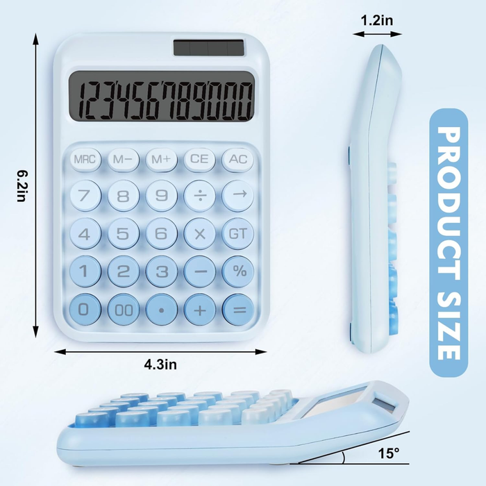 Karuida 12-Digit Basic Desktop Calculator – Classic Blue, Stylish & Efficient