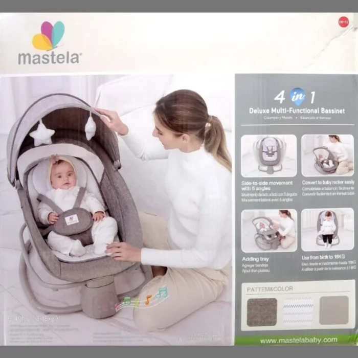 Mastela Deluxe Multi-Functional Bassinet – Premium Comfort in Stylish Grey Circle