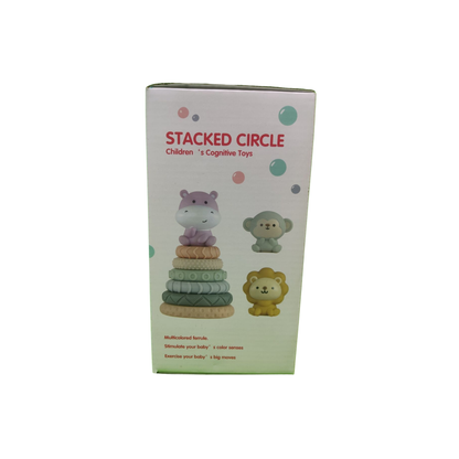 Stacked Circle Early Learning Toy – Interactive Animal Stacking Rings for Cognitive Development