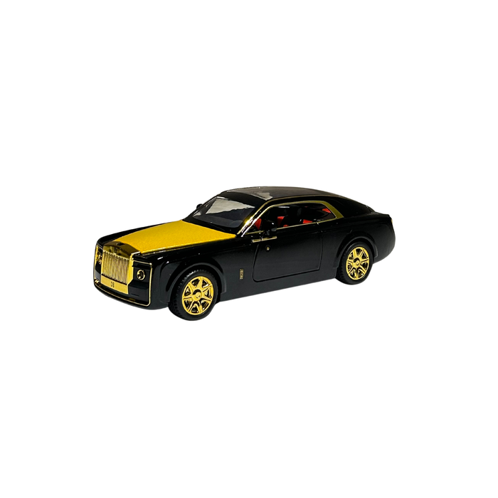 XLG Luxury Simulation Sound & Light 1:24 Scale Die-Cast Model Car (Black & Gold)