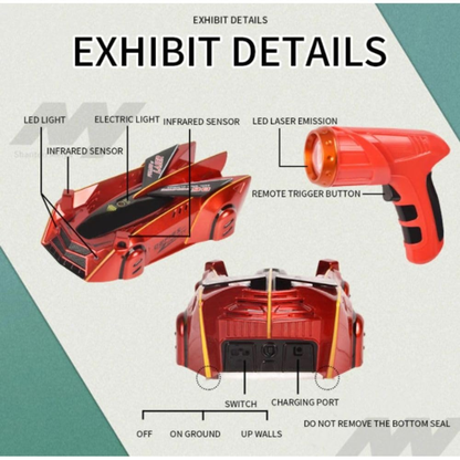 Follow By Light Spot Wall Climbing RC Car (Red Color) - Runion Edition