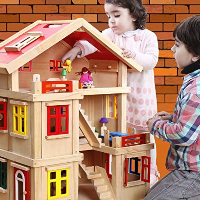 Heritage Mansion 3-Storey Wooden Dollhouse Playset
