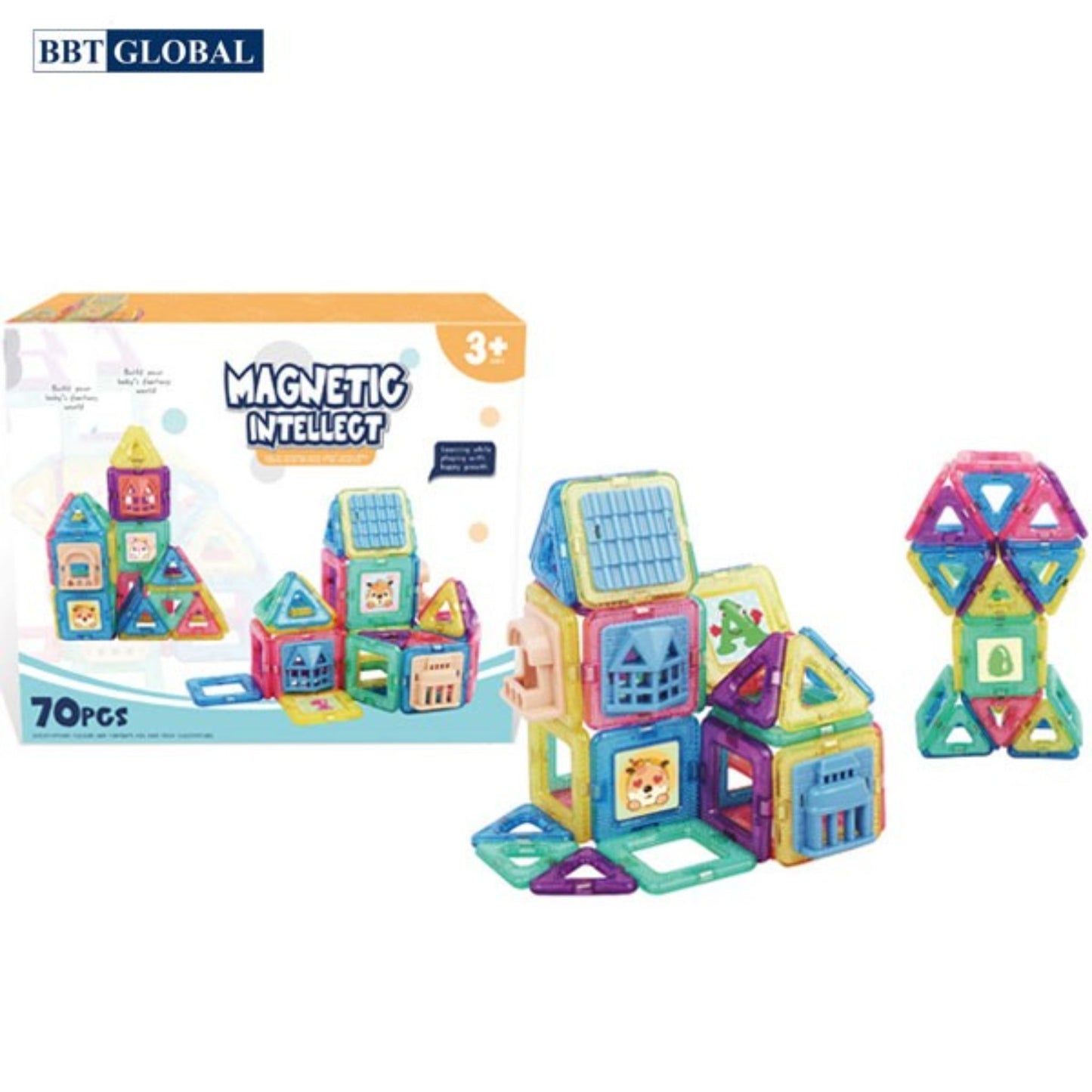 Magnetic Intellect - STEM Magnetic Building Set (70 Pieces) - Xinlebei Edition