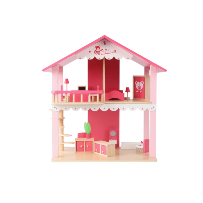 Blossom Cottage Wooden Dollhouse Playset