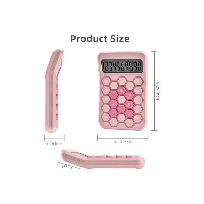 Karuida 12-Digit Basic Desktop Calculator – Trendy Pink, Stylish & Efficient