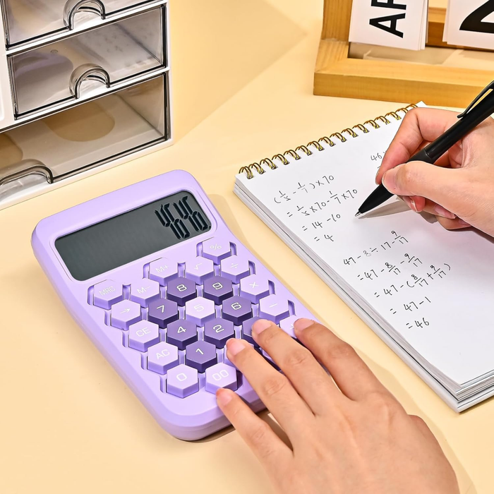 Karuida 12-Digit Basic Desktop Calculator – Sophisticated Purple, Stylish & Efficient