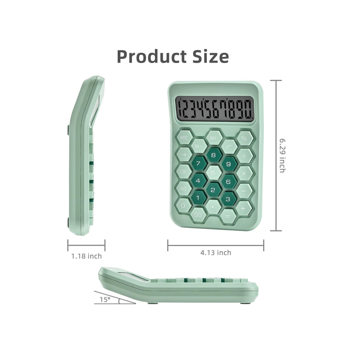 Karuida 12-Digit Basic Desktop Calculator – Vibrant Green, Portable & Efficient