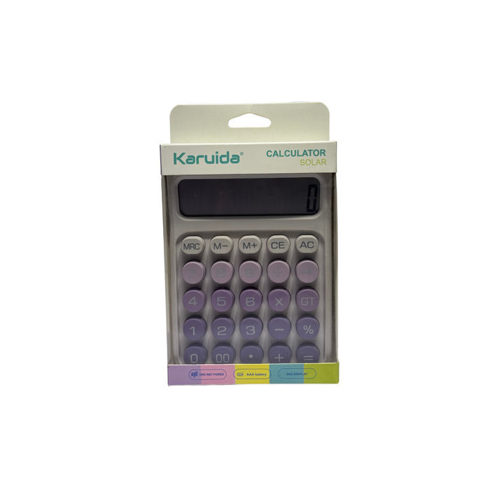 Karuida 12-Digit Basic Desktop Calculator – Sophisticated Purple, Stylish & Efficient