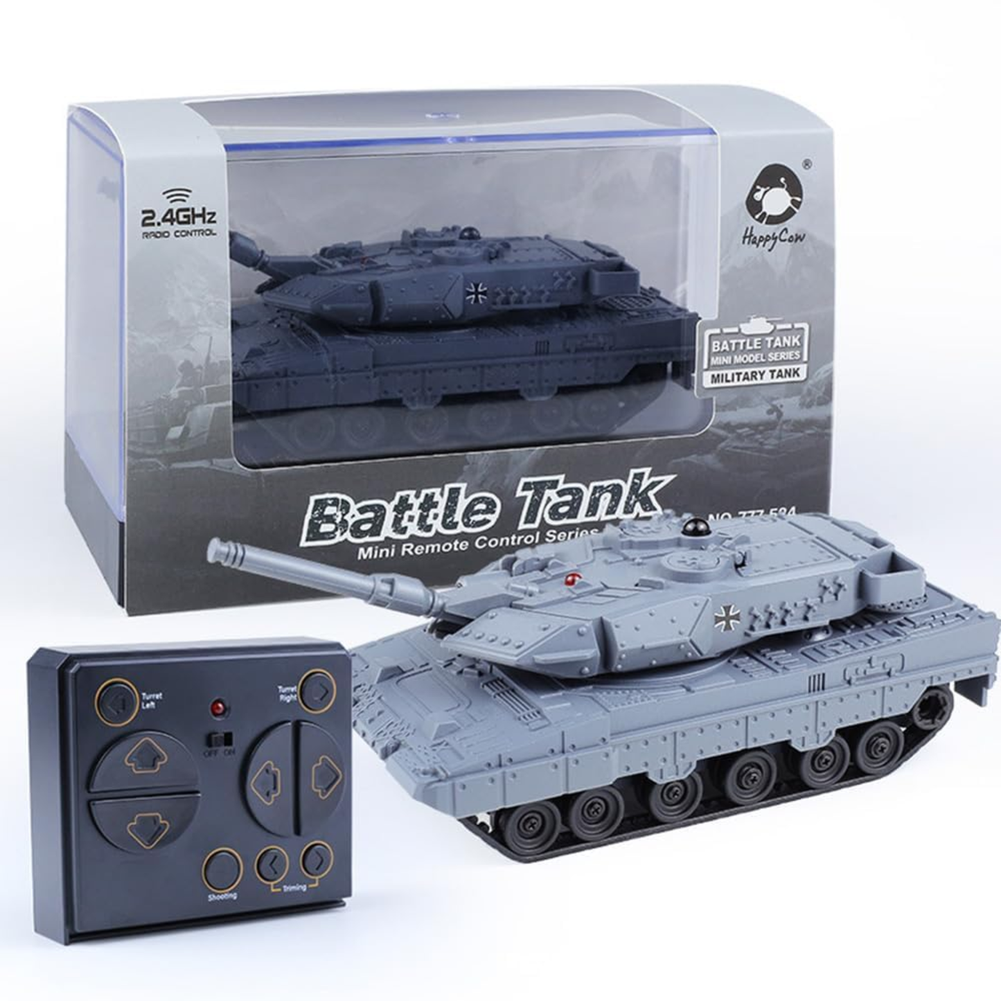Happy Cow Remote Control Military Tank (Grey)