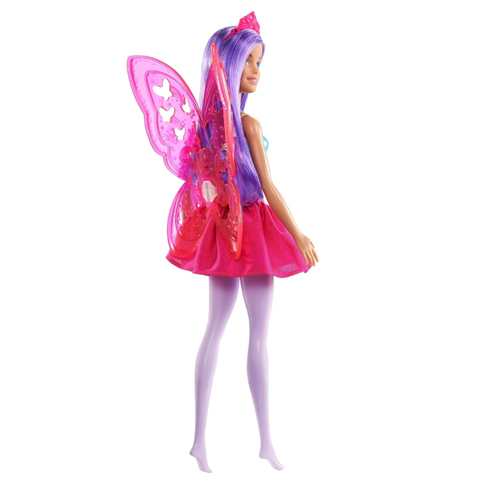 Barbie Dreamtopia Fairy Doll (11.5-inch, Purple Hair) Wearing Skirt, Clip-On Wings & Tiara