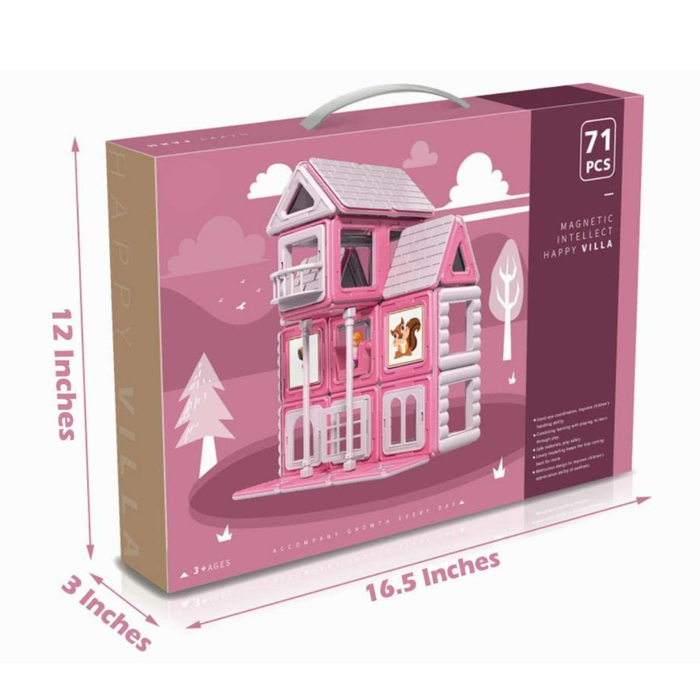Magnetic Tiles - 71-Piece Doll House Toy | 3D Puzzles for Kids | Creative and Learning Educational Toy | Villa Design (Villa)