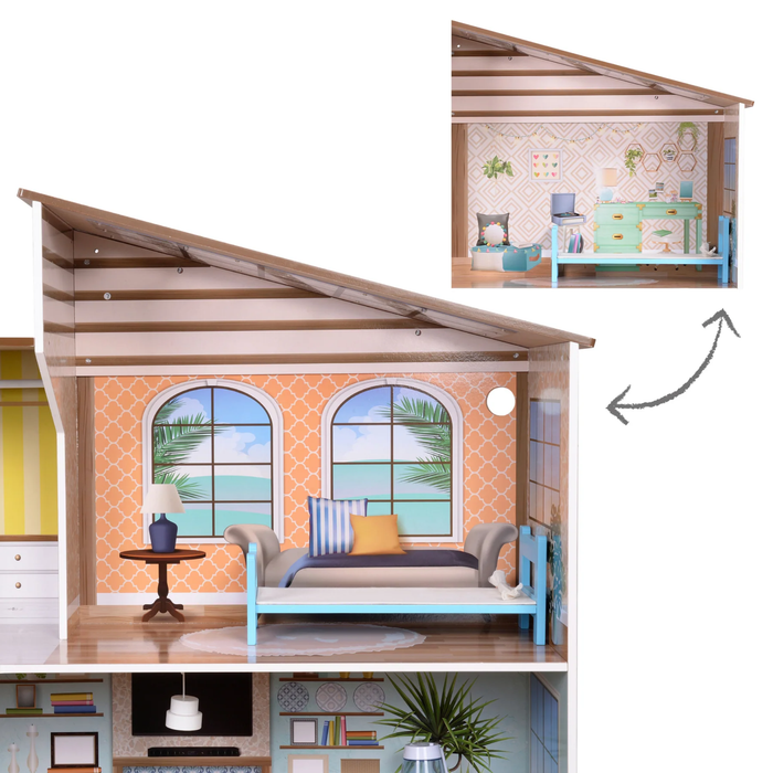 Doll House Modern Loft Wooden Dollhouse Playset