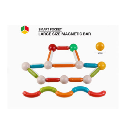Magnetic Bar and Balls - STEM Construction Set (54 Pieces) - Smart Pocket Edition