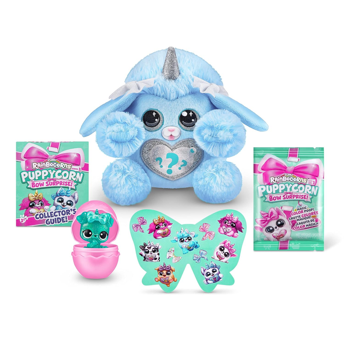 Rainbocorns Puppycorn Bow Surprise Series 3 – Bowie the Poodle Plush with 5 Surprise Layers & Slime