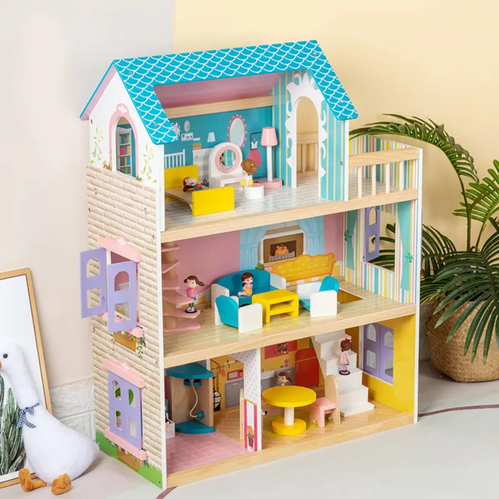 Ocean Breeze Luxury Villa Wooden Dollhouse Playset