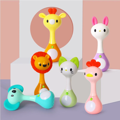 Hola Mini Rattle Toy – Interactive Animal-Themed Sensory Rattle for Babies 3M+