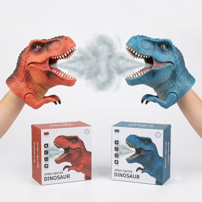 ZHONGJIEMING Yellow Sprayer Dinosaur Hand Puppet | Soft Plush Dinosaur Puppet Toy for Kids