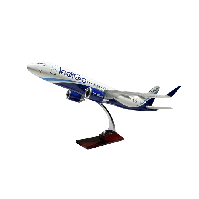 IndiGo Commercial Airplane Model with Display Stand Aviation Collectible Aircraft Replica
