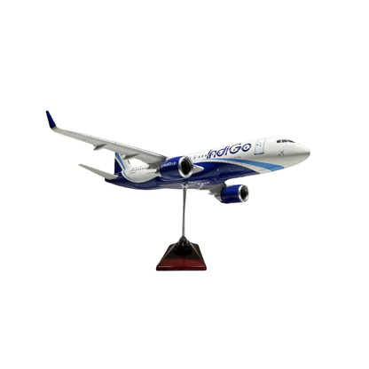IndiGo Commercial Airplane Model with Display Stand Aviation Collectible Aircraft Replica