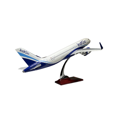 IndiGo Commercial Airplane Model with Display Stand Aviation Collectible Aircraft Replica