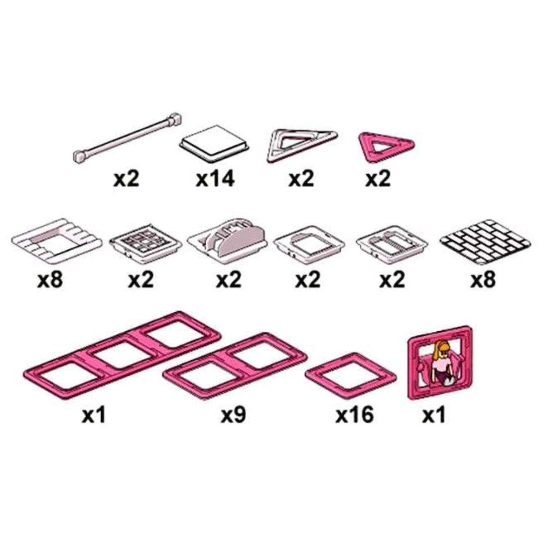 Magnetic Tiles - 71-Piece Doll House Toy | 3D Puzzles for Kids | Creative and Learning Educational Toy | Villa Design (Villa)