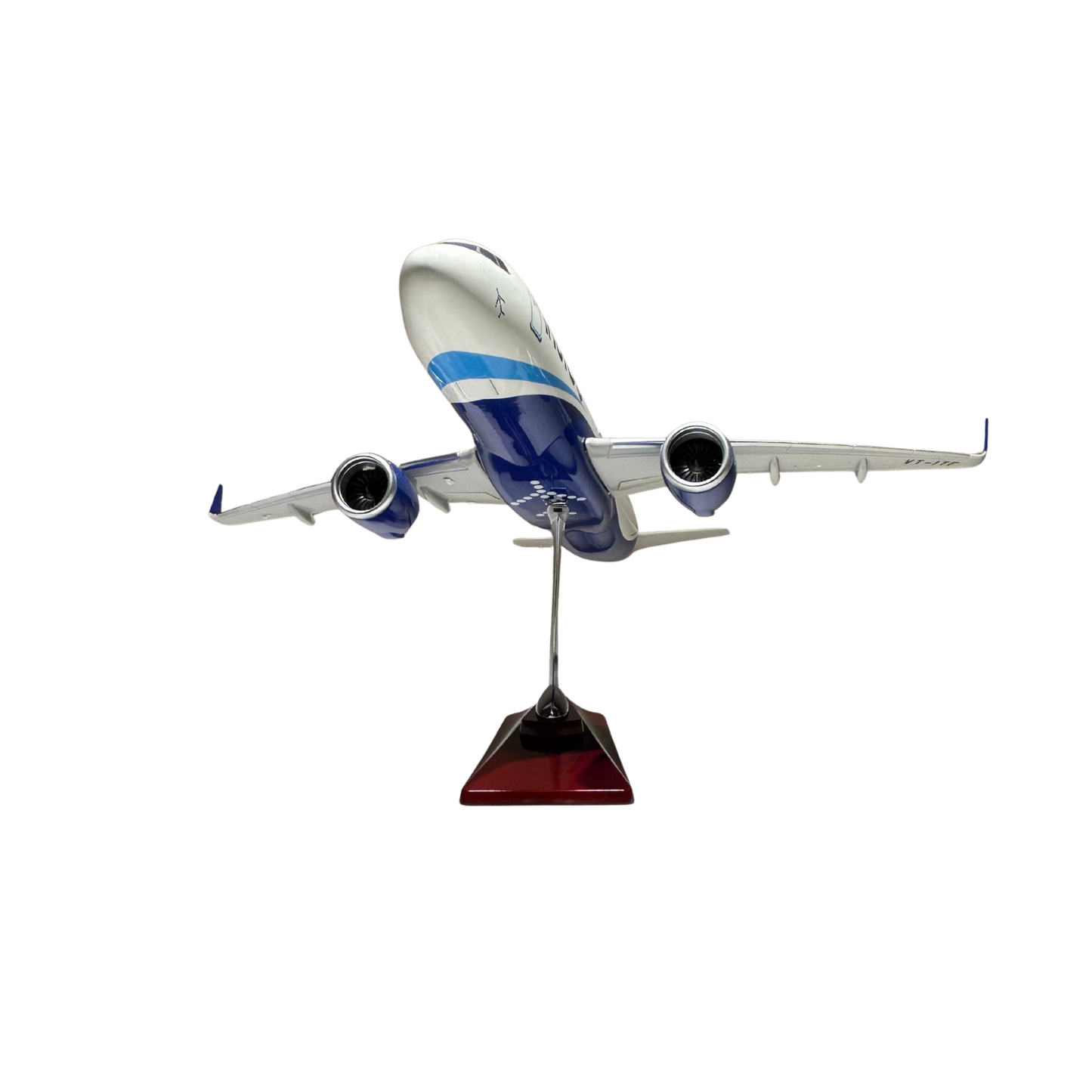 IndiGo Airline Die-Cast Metal Airplane Model – Collectible Aircraft with Display Stand