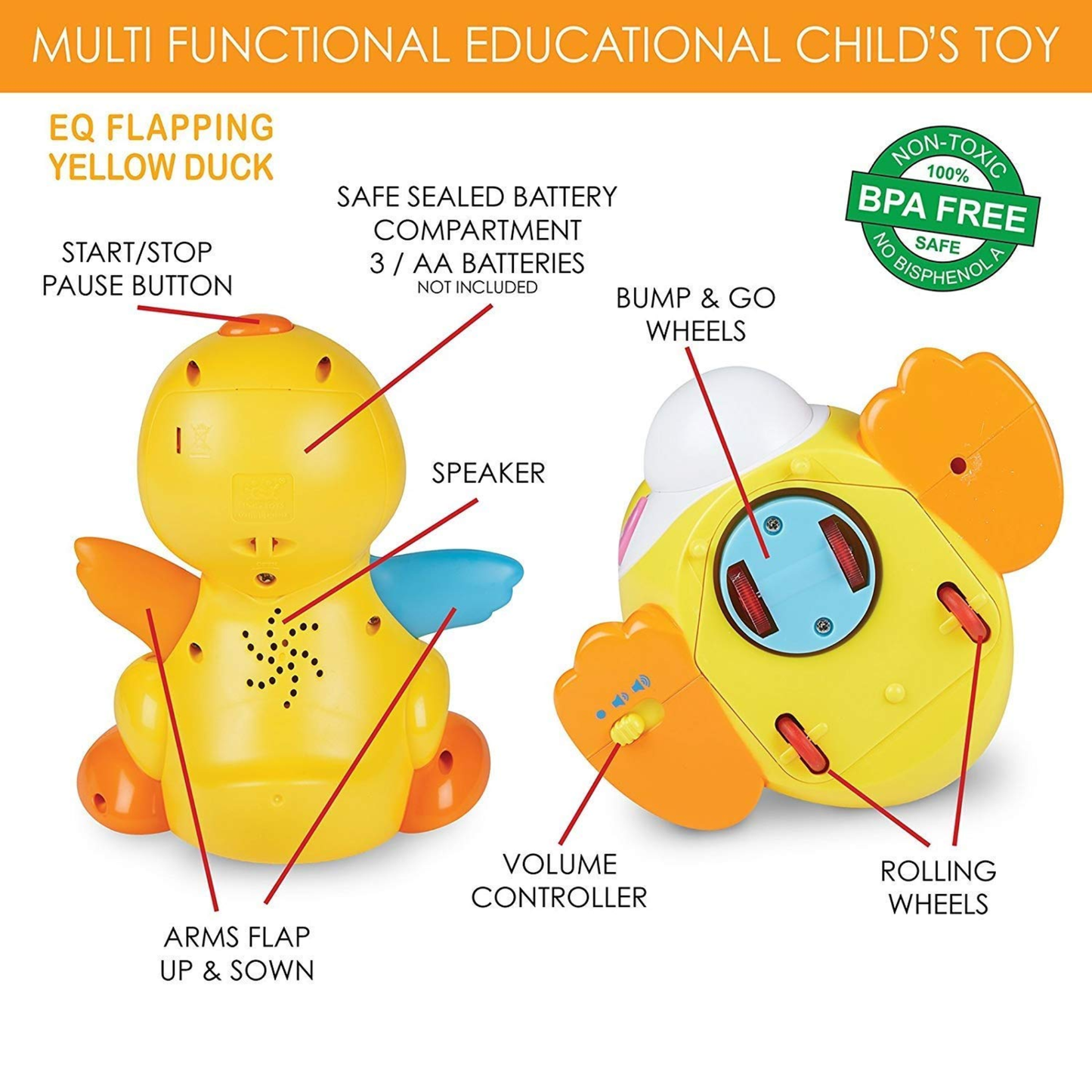 Hola Dancing Duck Musical Toy – Interactive Lights, Songs & Dance for Babies