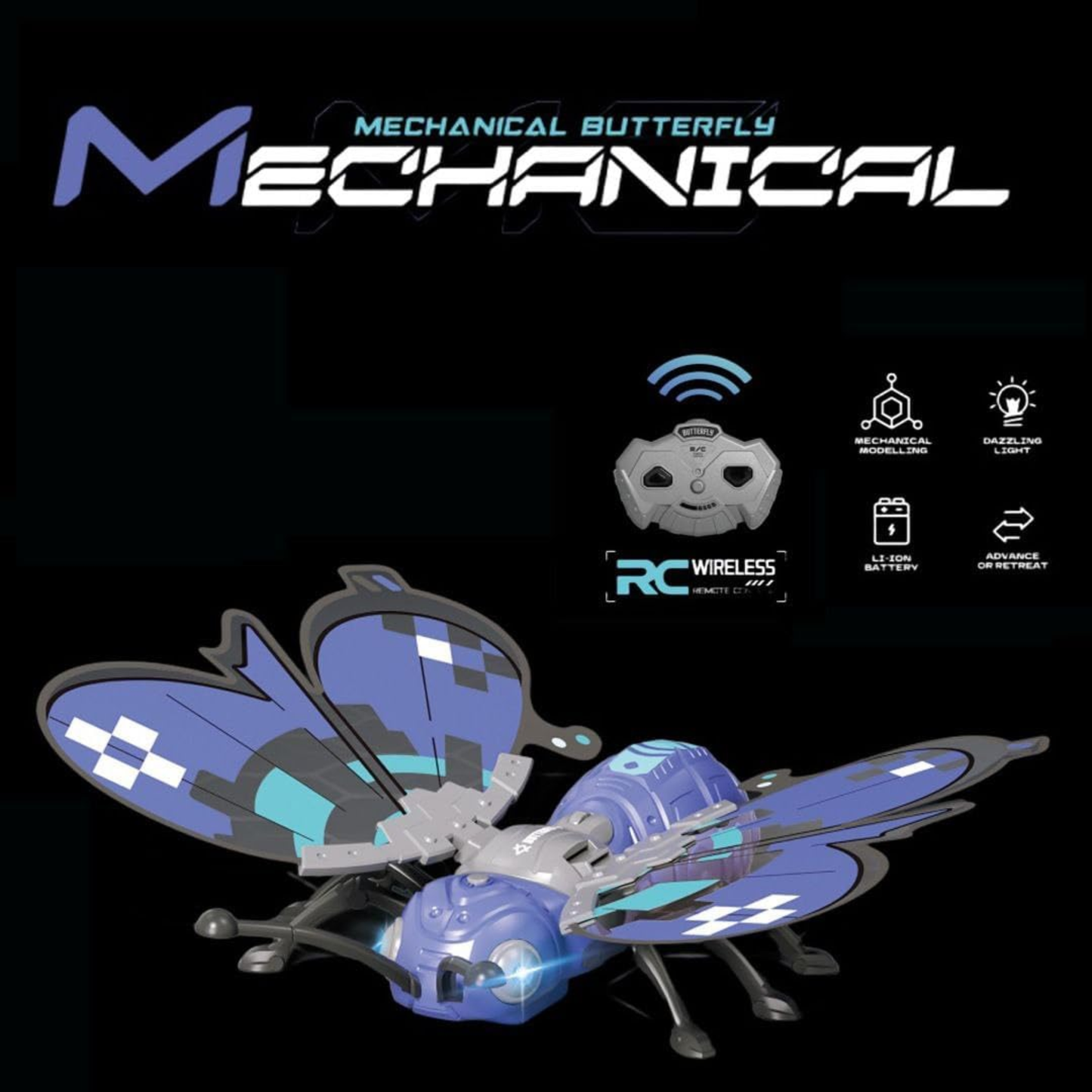 Mechanical Butterfly - Interactive STEM Toy (Blue Color) - Nanhong Edition
