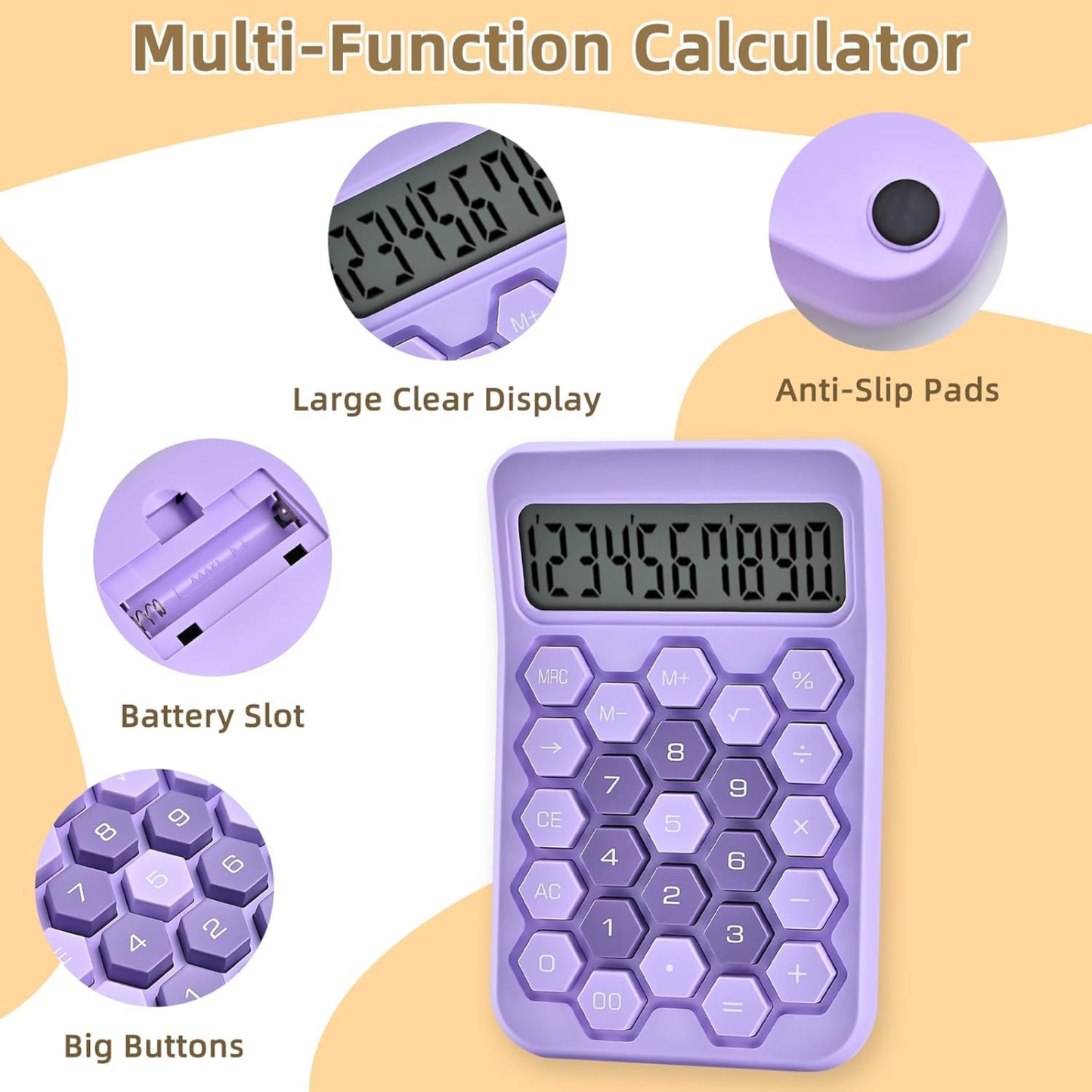 Karuida 12-Digit Basic Desktop Calculator – Sophisticated Purple, Stylish & Efficient