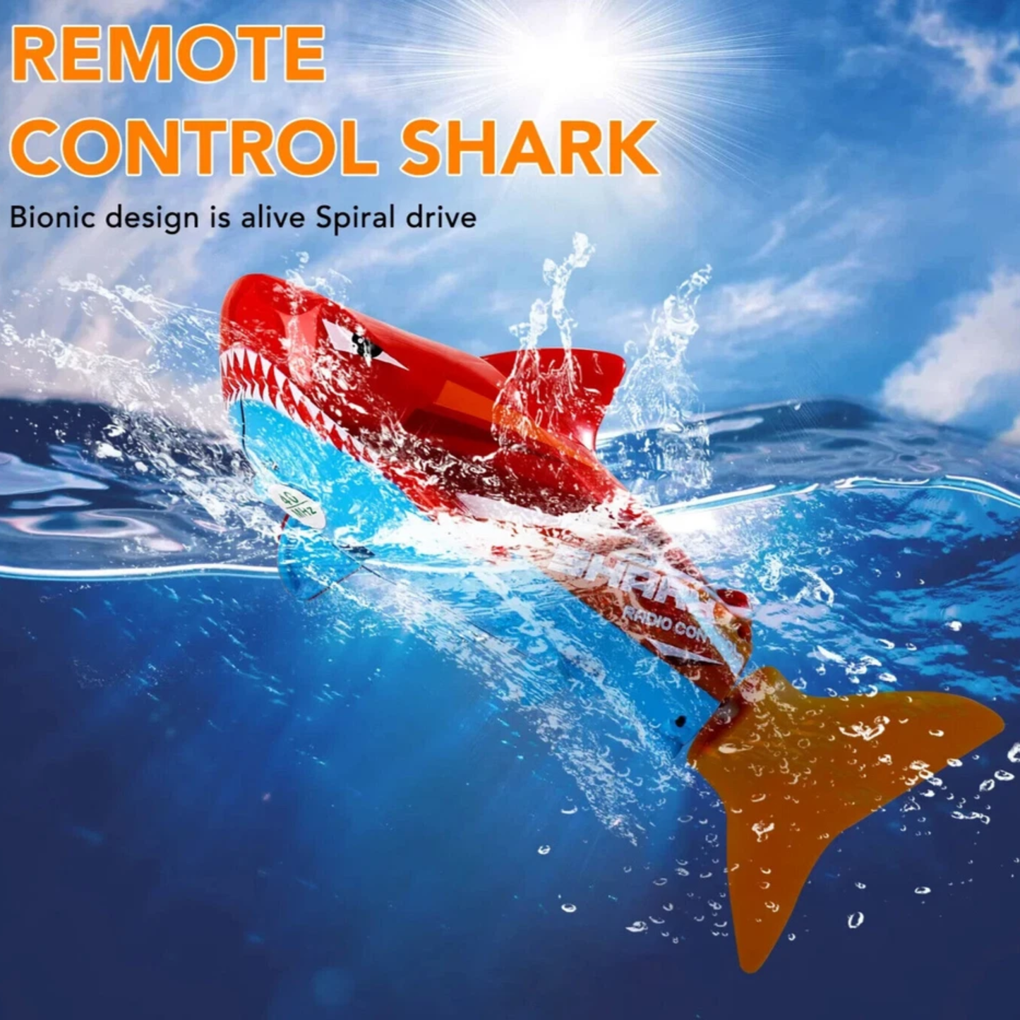 Shark Submarine - RC Watercraft Toy (Red Color) - Create Toys / Sea Wing Star Edition