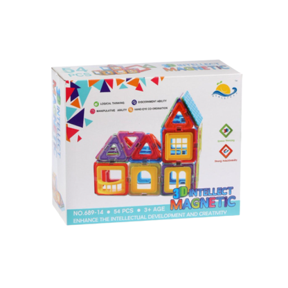 3D Intellect Magnetic Building Tiles (54 Pieces) - Xinlebei Edition