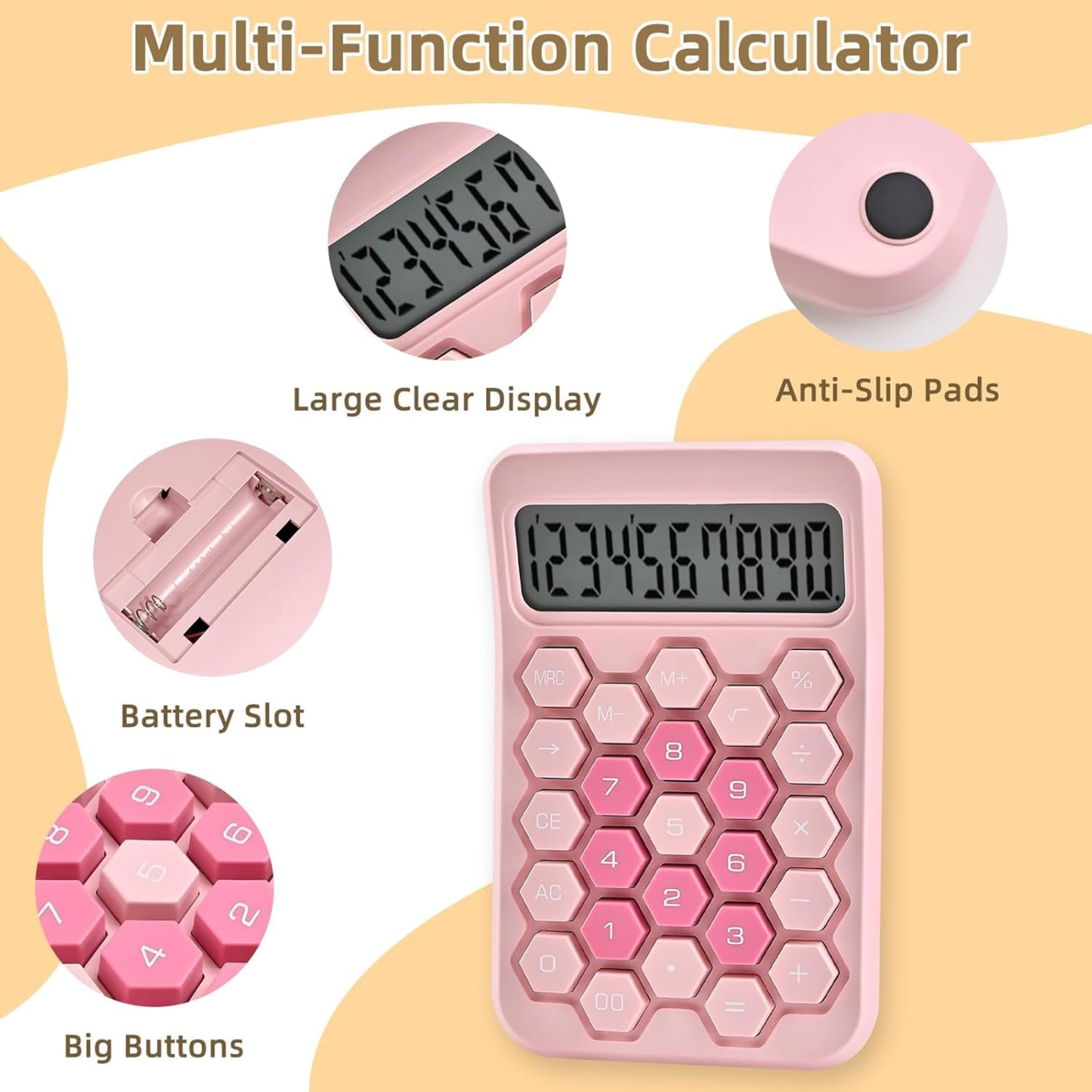 Karuida 12-Digit Basic Desktop Calculator – Trendy Pink, Stylish & Efficient