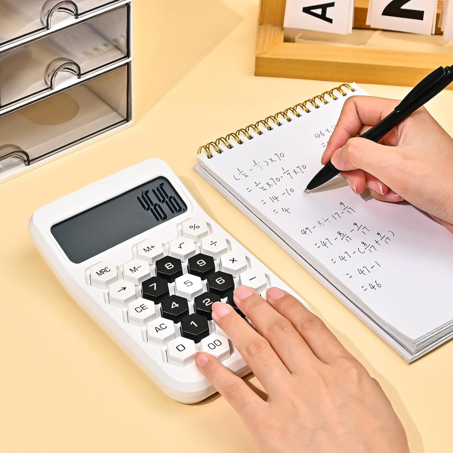 Karuida 12-Digit Basic Desktop Calculator – Sleek White, Modern & Efficient