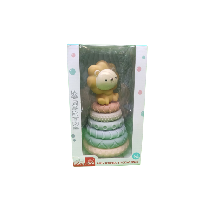 Stacked Circle Early Learning Toy – Interactive Animal Stacking Rings for Cognitive Development