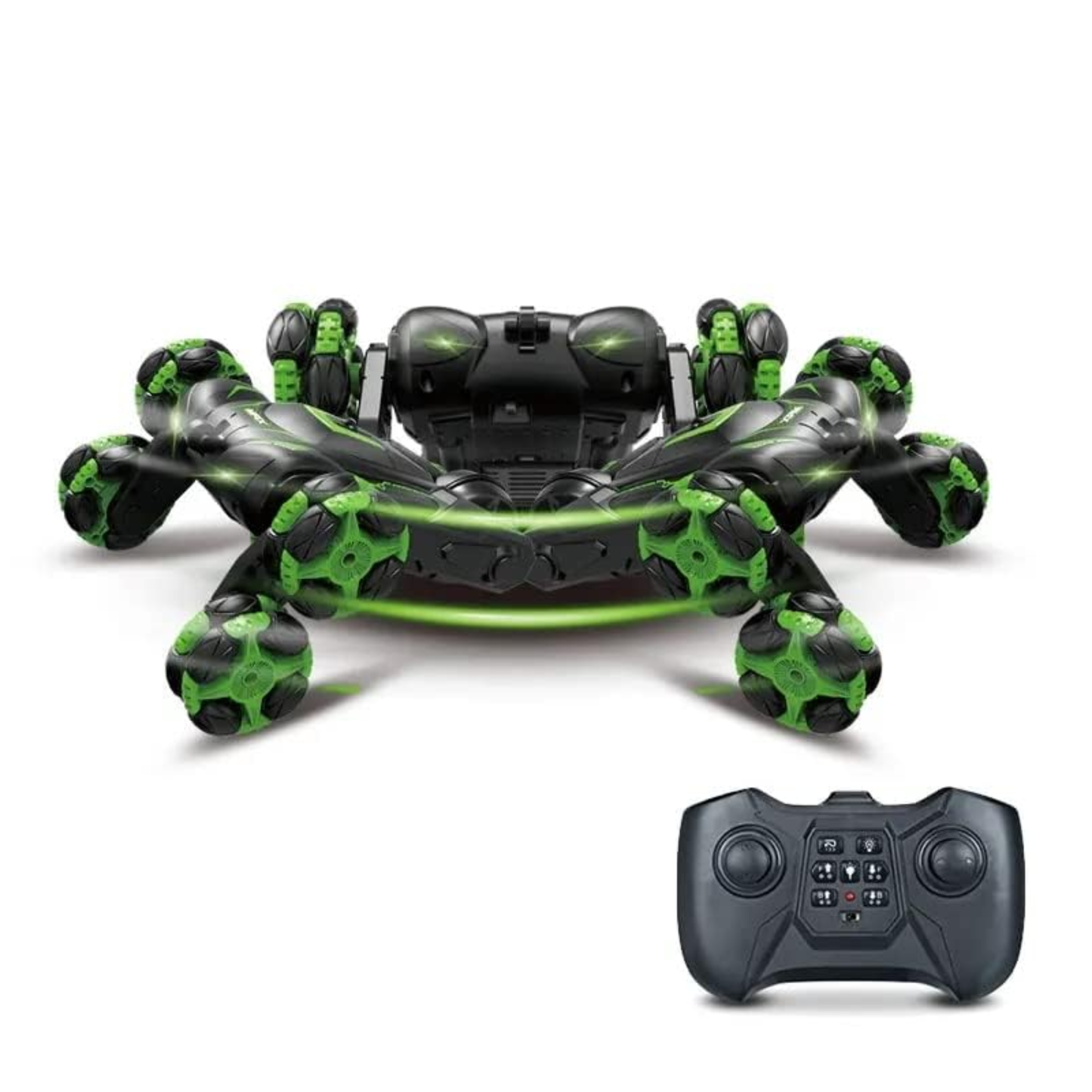 Laser 5-Wheel Cool Stunt RC Car (Green Color) - Willesu Toys Edition